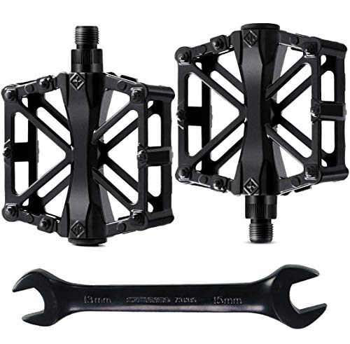 ProHomer Pedales de Bicicleta con Herramienta de Instalación Gratuita, 9/16 Pulgadas Aluminio Eje de Aluminio CNC con Rodamientos Sellados Antideslizante