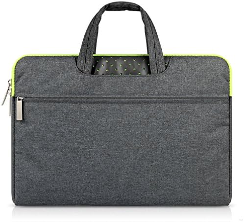 G7Explorer Water-resistant Laptop Sleeve Case Bag Portable Computer handbag For Apple Macbook Air Pro and other Notebook 13.3 inches Deep Gray &amp; Green Zipper