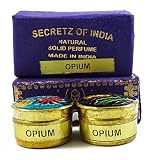 Natural Opium Fragrance Solid Perfume Body Musk Natural In Mini Brass Jar 4g
