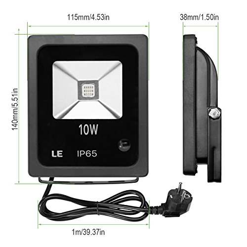 LE 10W RGB Fluter Mit Fernbedienung Stecker 16 Farben und 4 Modi, Wasserdicht, Europäischer Stecker, LED Flutlicht Weihnachten Garten Deko Auffahrt Garage Beleuchtung - 5