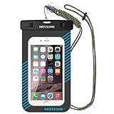 Funda Impermeable Móvil MOSSLIAN Bolsa Universal para iPhone 7/6/6s Plus/5/5s Certificado IPX8 Resistente al Polvo, Lluvia, Nieve y Aceite, Ideal para Esquiar, Nadar, Pescar, Lavar y Cocinar(Azul)
