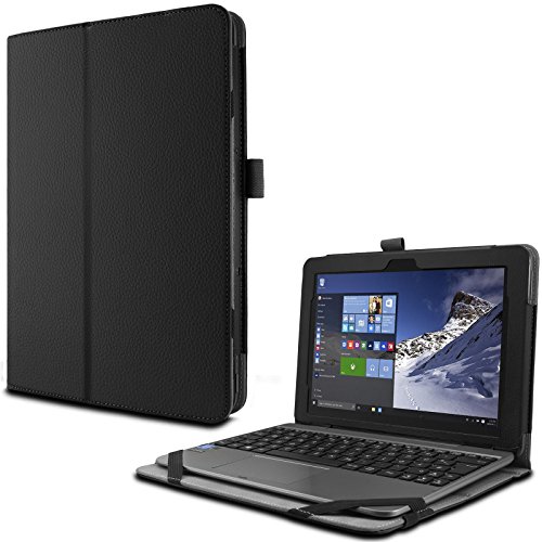 ASUS T101HA / Transformer Book T101HA Hülle Case -Infiland Slim Fit Folio PU-lederne dünne Kunstleder Schutzhülle Cover Tasche für Asus T101HA-GR004T / GR001T 10.1 Zoll Tablet-PC 2016 (mit Auto Schlaf / Wach Funktion, Tablet und Tastatur sind nicht entgehaltet)(Schwarz)