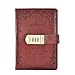 Produktbild toim B6 Größe PU Leder Vintage Passwort Tagebuch, Business Tagebuch Schreiben Notebook Fashion Tägliche Notizblock mit Zahlenschloss und Stiftehalter (ohne Chinesisch oder Japanisch) 14 * 20 cm Claret-red