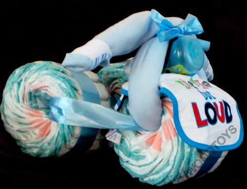 New Mum ~ New Baby ~ Nappy Cake ~ Tricycle Trike Bike ~ Baby Shower Gift ~ Delivered in a decorated Box ~ Various colours available