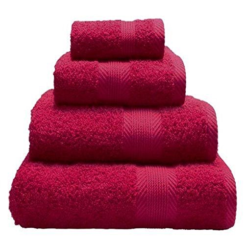 glamaxx Supreme 100% Baumwolle 500 gsm 4 oder 3 Stück Hotel Handtuch-Set Hotel Grade, burgunderfarben, 4-teilig