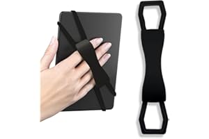 JYNXOR Support de Dragonne Confortable pour Kindle, Dragonnes, Confortable Ceinture de Lecture Extensible pour Tablettes Accessoires, Compatible avec Kindle Paperwhite/Oasis/Tablettes 4,7-8" (Noir)