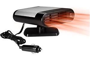 FAVOMOTO Heizlüfter Elektrische Windschutzscheibe Entfeuchter - Auto Heizlüfter 12V Heizung 2-In-1 Elektrische Demister Abtauen Schnell Windschutzscheibe Entfeuchter Luft Reinigen Defroster