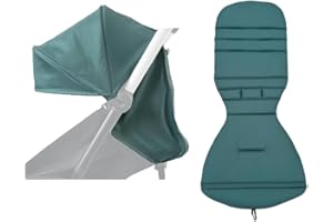 Colu Kid Toldo para cochecito y cojín de asiento compatible con Babyzen YOYO 2 y YOYO+, kit de repuesto de accesorios para cochecito, tela impermeable de doble capa (azul aguamarina)