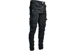 Tomwell Jeans Homme Stretch Slim Fit Pantalon Skinny Pantalon Denim Styles Casual Vintage Travail Pantalon Cargo Déchiré Homme Denim Jeans Coupe Ajustée pour Homme