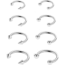 Anello Nasale 16g In Acciaio Chirurgico Con Catena - Push In Per Setto Piercing