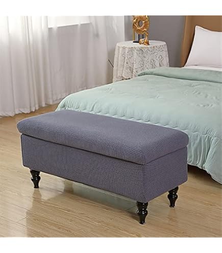 Highdi Copri Pouf Rettangolare Elasticizzato, Spandex Copertura Dell' Ottomano Stampa Elegante Copri Poggiapiedi Poltrona Per Soggiorno, Morbido