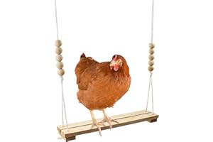 LIUMMRCY Chicken Coop, Chicken Swing Toy for Coop Natural Safe Wooden Accessories Large Perch Ladder for Poultry Run Rooster Hens Chicks Pet Parrots Macaw Entertainment Stress Relief for Birds