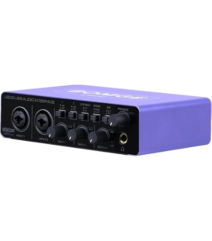XTUGA Q26 Interface Audio USB 32-bit 384kHz – 2 Entrées XLR, Préamp 60dB, Monitoring Zéro Latence