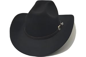 WILLHEOY Unisex Western Cowboy Hat for Men Women Wide Brim with Belt Cowgirl Hats Felt Fedora Hat Halloween Cosplay Cowboy