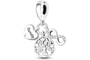 MULA 925 Sterling Silver Charms for Bracelets Family Love Dangle Cross Pendants Beads Charm Jewelry for Women
