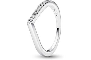PANDORA Timeless - Anello Desiderio Scintillante asimmetrico, in argento sterling, con pietre di zirconia cubica incolori