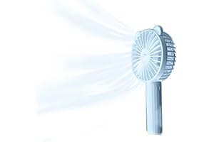 KLKIT Handventilator zum Kühlen Mini Pocketable USB-Ventilator mit Ständer 3 Speed Strong wind，Applicable for outdoor，school，work，camping fast cool down-Blau
