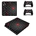 Produktbild Morbuy PS4 Slim Skin Design Folie Aufkleber Sticker schützende Haut Schale für Sony Playstation 4 Slim Konsole und 2 Dualshock Controller (Black Comb)