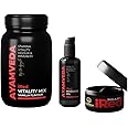 AyamVeda by Dr.Ajayita's - iRED Combo I Massage Oil & Vitality Powder & Shilajit Resin I Men Strength & Stamina (1 Month)