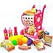 Produktbild Spielzeug für Kinder Kinder Mini Simulation Supermarkt Trolley Kostüm Obst Gemüse Gewürze Flaschen Snacks Spielen Haus Spielzeug Weihnachtsgeschenk Rose