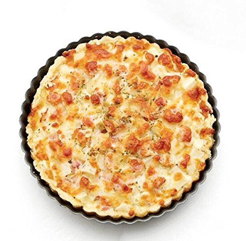 ONLYEUDORA Quicheform mit hebeboden gute Antihaftbeschichtung Rund Pizza Backblech für Pizza, Kuchen, Dessert 23 CM schwarz - 5
