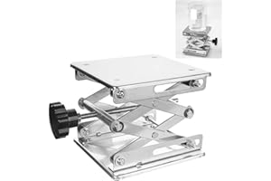 DUEBEL 6" x 6" Lab Scissors Jack, 150 x 150mm Lab Scissors Jack, Stainless Steel Cabinet Jack Stands Scissor Jack Lift Scissor Lift Stand with 10KG Support Weight, 75 to 260mm Vertical Lift Range