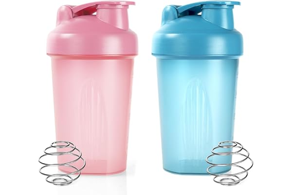 Fefod Protein Shaker, 400 ml proteinshake-mixflaska, proteinshakekopp för fitness, läckagesäker proteinskakare med blandnings