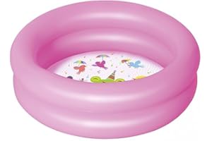 Bestway 51061 Piscinette pataugeoire gonflable ronde 2 boudins 61 x 15 cm, 2 couleurs assorties