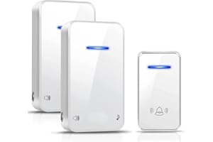 PYBBO [Non Richiede Batteria] Campanello Senza Fili, Campanello Wireless Esterno IP55 Impermeabile a 200 m di Portata con 2 Ricevitori, 7 Livelli Volume, 48 Carillon per Casa, Ufficio, Hote