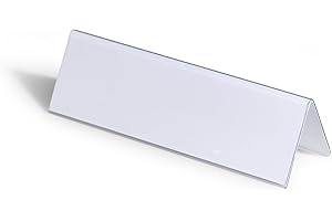 Durable Table Place Name Holder 61 x 210mm Transparent - Pack of 25 - Perfect for Meetings, Conferences, Events, etc.