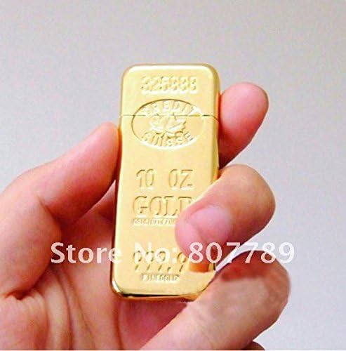 GOLD BAR SHAPE QUALITY METAL REFILLABLE GAS LIGHTER GIFT