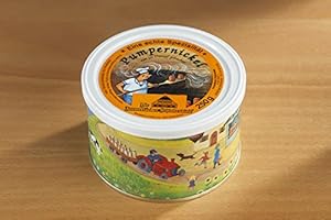 ‎AMMERLÄNDER SCHINKENDIELE Pumpernickel in Schmuckdose | 250g | Schwarzbrot | Vollkornbrot aus Roggenschrot | Vollkornbrot für herzhaften Genuss