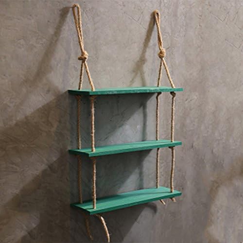 JILAN HOME adornment- Home Pendant Personalized Industrial Wind Rack Restaurant Wall Hanging Stall Hotel Barber Bar Decorations Creative Vintage Shelf Welcome ( Color : Green , Size : Three-Layer )