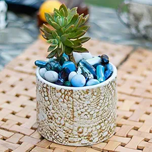 Lasaki Oxygen Big Ceramic Pots for Table Top Indoor Plants Planters Flower pots Outdoor Succulent Pot (Antique)