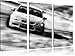 Produktbild Monocrome, oranger BMW 3-Teiler Leinwandbild 120x80 Bild auf Leinwand, XXL riesige Bilder fertig gerahmt mit Keilrahmen, Kunstdruck auf Wandbild mit Rahmen, gänstiger als Gemälde oder Ölbild, kein Poster oder Plakat