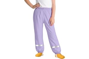 FILOWA Kids Waterproof Trousers Girls Lightweight Rain Trouser Boys Dirty Proof Mud Pants with Reflective Strip Overtrousers Breathable Rain Pant Outdoor School Cycling Rainwear for Toddler 1-10 Years