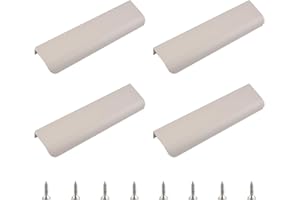 MOROBOR Poignée de tirage à bord, 4 pièces Poignée dissimulée moderne Style de tiroir, Poignées de placard en alliage d'aluminium incurvées invisibles pour tiroir de quincaillerie de placard, 80 mm