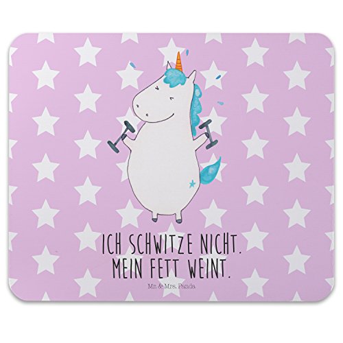 Mr. & Mrs. Panda Mauspad Druck Einhorn Fitness - 100% handmade in Norddeutschland - Einhorn, Einhörner, Unicorn, Gym, Fitness, Fitnessstudio, Diät, Abnehmen, Sport, Pumpen, Geräte, Sixpack Mouse Pad, Mousepad, Computer, PC, Männer, Mauspad, Maus, Geschenk, Druck, Schenken, Motiv, Arbeitszimmer, Arbeit, Büro Einhorn, Einhörner, Unicorn, Gym, Fitness, Fitnessstudio, Diät, Abnehmen, Sport, Pumpen, Geräte, Sixpack