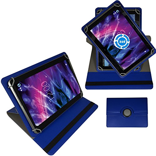 360° 10 Zoll BLAU Tablet Tasche Schutz Hülle Stand Etui für WORTMANN TERRA PAD 1004 + Stift - 2