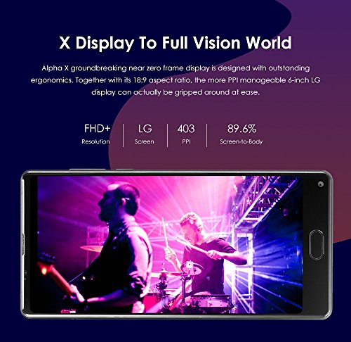 MAZE Alpha X 6+64 GB Smartphone mit Android 7,0, 6 zoll Borderless FHD Octa-Core, Dual SIM, Bluetooth 4,1, 2,5 D gebogenes Glas