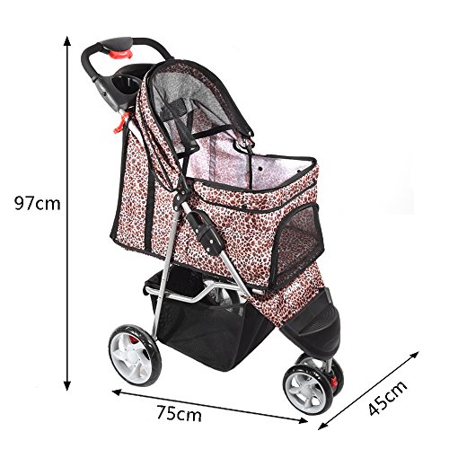 Panana-New-Pet-Travel-Stroller-Cat-Dog-Pushchair-Trolley-Puppy-Jogger-Carrier-Three-Wheels