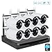 Produktbild Drahtloses Überwachungskamerasystem,EMAX Wi-Fi NVR und 8x720P Indoor/Outdoor IP Bulletkameras, Allwetter-Anpassung, Sicherheitskamera-Kit, Fernansicht auf Smartphone App (2 TB HDD vorinstalliert)