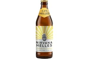 NIRVANA BREWERY Nirvana - Bavarian Helles Lager - 0.3% ABV - Alcohol Free Craft Beer, World-Beer-Awards Winner, Gold 2024 - Low Calorie, Non Alcoholic Drinks, Vegan, Sober Gift Set - 12 x 500ml