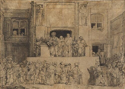 REMBRANDT "Christ presented to the people- the oblong plate", 1655, Dutch Golden Age, Realism, Baroque, Post-Impressionism 250gsm Gloss Art Card A3 Reproduction Poster