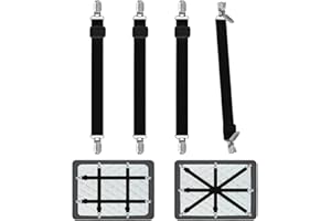 EUBSWA Bettlakenklammern Verstellbare 50-230cm Bettlakenspanner, Elastische Bettlakenverschlüsse Lakenspanner zu Halten Bettlaken Matratze Bügelbrett Sofa (Schwarz, 4)