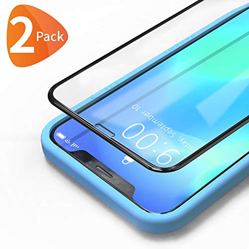 Bewahly Panzerglas Schutzfolie für iPhone 11 Pro Max/XS Max [2 Stück], 3D Full Screen Panzerglasfolie HD Displayschutzfolie 9H Glas Folie mit Positionierhilfe für iPhone 11 Pro Max 6.5" - Schwarz