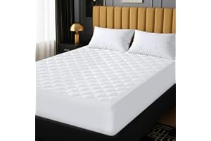 Utopia Bedding Coprimaterasso Trapuntato, Gonna Elastica Coprimaterasso, Vestibilità Extra Profonda Fino a 30 CM con Motivo a Diamante (160x200 cm, Bianco)