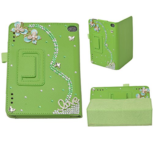 Preisvergleich Produktbild Spritech (TM) LuxuxBling Rhinestone-Entwurf Schöne Schmetterling Dekor Smart-Schalenstandplatz-Abdeckung für Amazon Kindle Fire HD 10 Zoll Display-Tablet (5. Generation - 2015 Mitteilung Only)