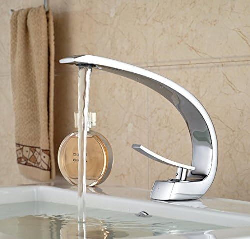 MLFMHR TH-208Modern Waterfall Widespread Chrome Monobloc Bathroom Sink Faucet Single Handle Single Hole Basin Mixer Tap Solid Brass Mono Lavatory Tub Vanity Vessel Sink Faucets