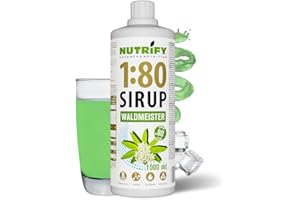 NUTRIFY Vital Fitness Drink 1:80 Sirup 1 L - Waldmeister, Getränkekonzentrat mit Vitaminen und L-Carnitin zuckerfrei - ergibt 80 Liter Sportgetränk kalorienarm, 1000 ml